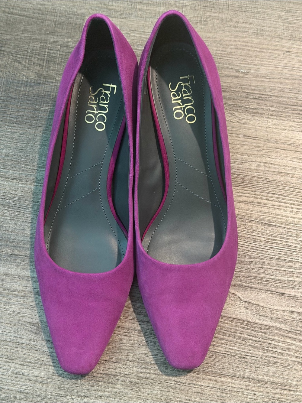 Franco Sarto Magenta Suede Pointed Toe Flats